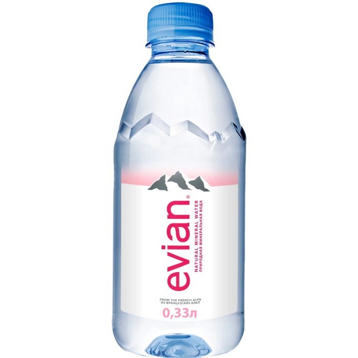 Минеральная вода без газа "Evian/Эвиан" 0,33 литра пэт. Упаковка 24 шт.